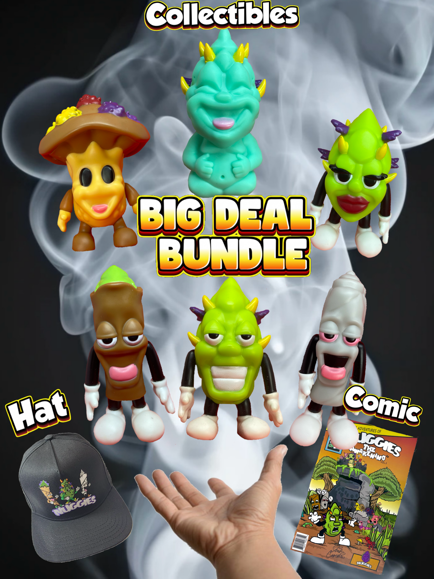 Big Deal Bundle- 6 Collectibles + comic + embroidered hat